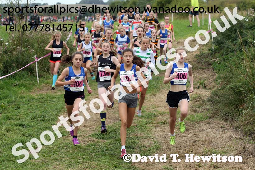 Girls under-13s, Start Fitness North Eastern Harrier League, Tanfield, County Durham. Photo: David T. Hewitson/Sports for All Pics